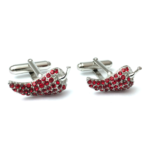 Blood Red Chili Crystal Cufflinks