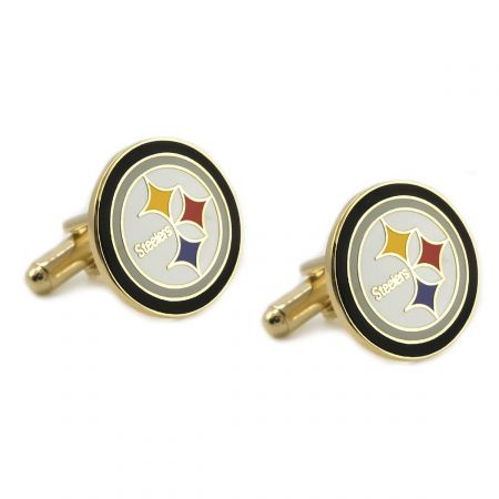 NFL Silver Pittsburgh Steelers Plated Cufflinks and Tie Bar Gift Set