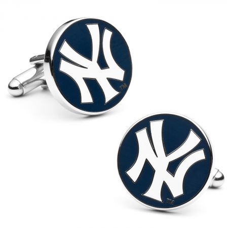 MLB New York Yankees Game used Baseball Cuff Links in Silver - Cufflinks Depot