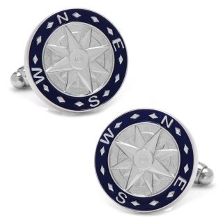 Navy Blue Compass Cufflinks