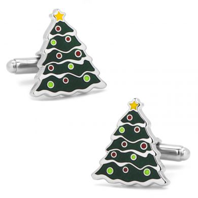 Green Christmas Tree Cufflinks