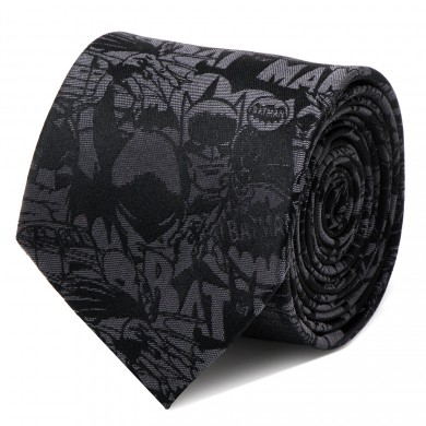 Black Batman Dark Knight Patterned Tie