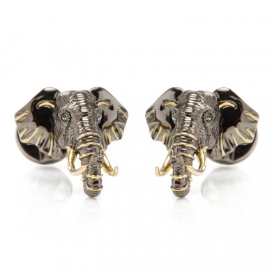 3D Gold Elephant Cufflinks