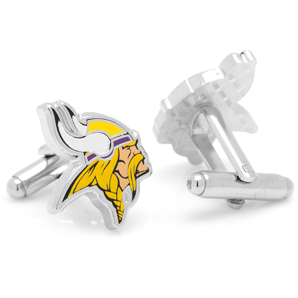 NFL Minnesota Vikings Cufflinks in Yellow/Purple/Red - Cufflinks Depot