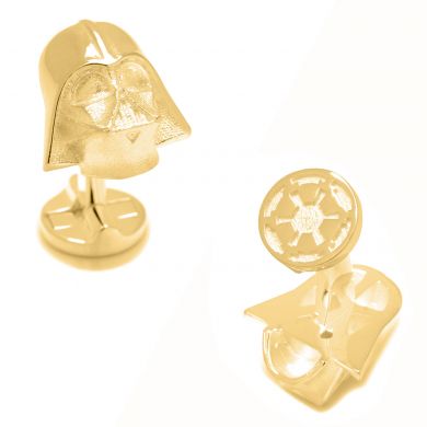 Gold Vermeil 3D Darth Vader Cufflinks