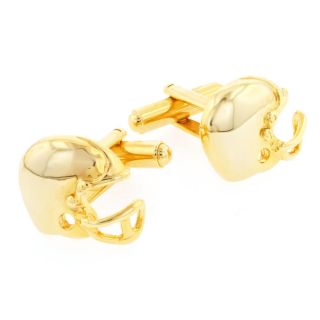 Gold Plated Football Helmet Cufflinks