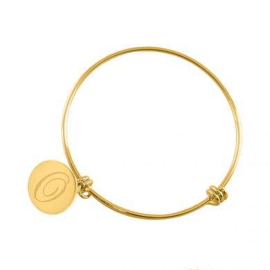Adjustable Gold Charm Bangle Bracelet