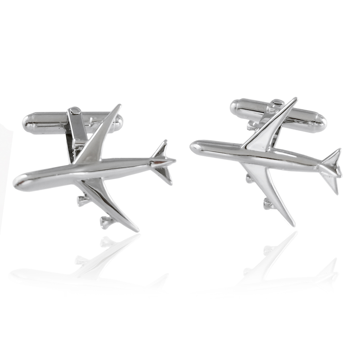 Sterling Silver Jet Plane Cufflinks: Cufflinks Depot