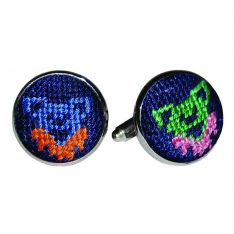 Grateful Dancing Bears Needlepoint Cufflinks