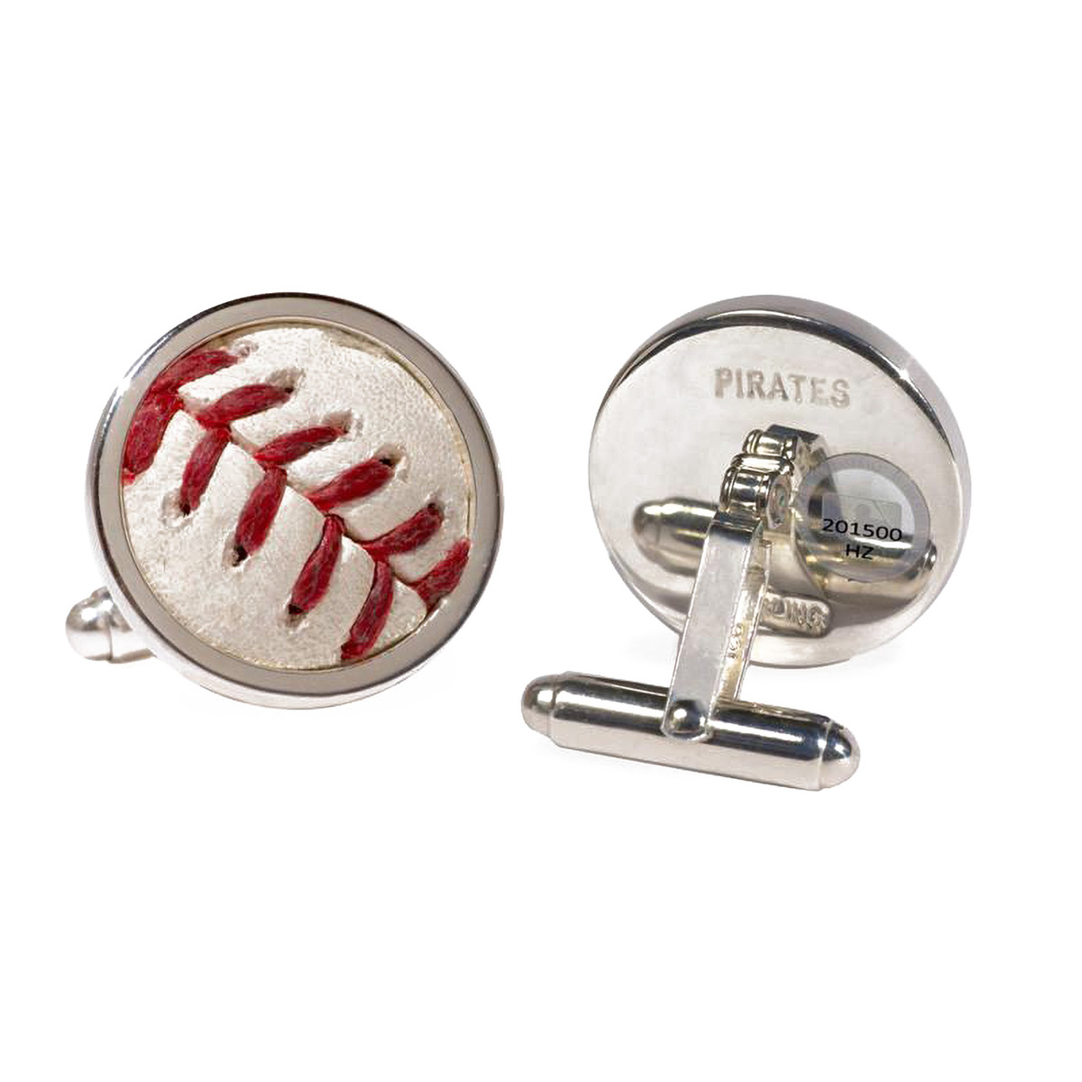MLB Pittsburgh Pirates Game used Baseball Cufflinks in Silver - Cufflinks Depot