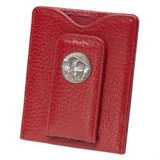 Red Buffalo Nickel Money Clip Wallet