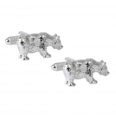 Silver Furry Bear Cufflinks