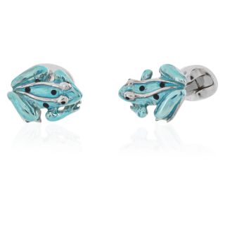 Sterling Blue Frog Cufflinks