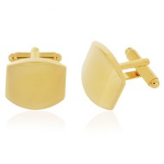 Gold Curved Engraveable Cufflinks