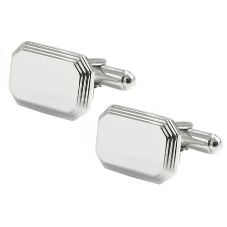 Custom Monogram Cufflinks - Script Letter Silver