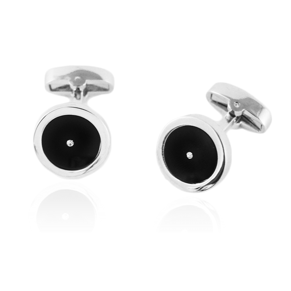 Black & Silver Crystal Cufflinks