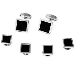 Black Square Silver Stud Sets