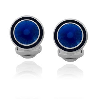 Round Blue Starburst Cufflinks