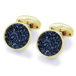 Blue Moondust Gold Cufflinks