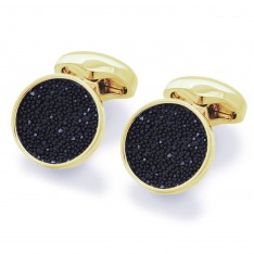 Black Moondust Gold Cufflinks