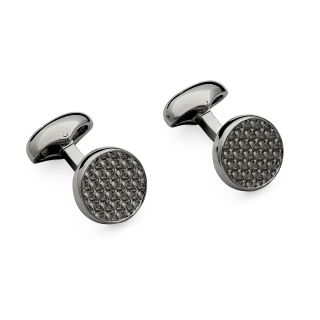 Basket Weave Black Rhodium Cufflinks