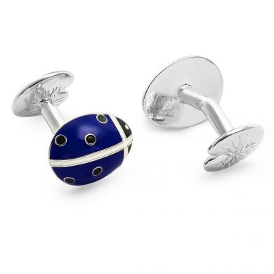 Designer Blue Ladybug Cufflinks