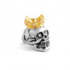 Crowned Skeleton Head Lapel Pin