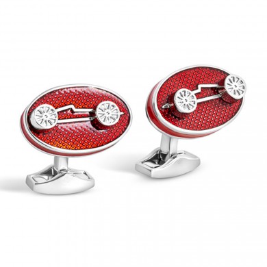 Abstract Red Race Car Cufflinks