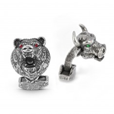 Bear and Bull Mechanical Cufflinks