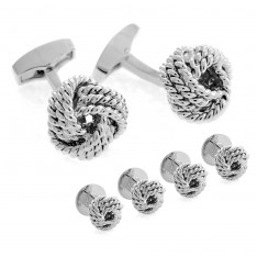 Silver Rope Knot Stud Set