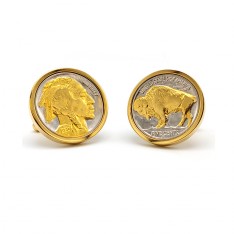 Baade Two Tone Buffalo Nickel Cufflinks