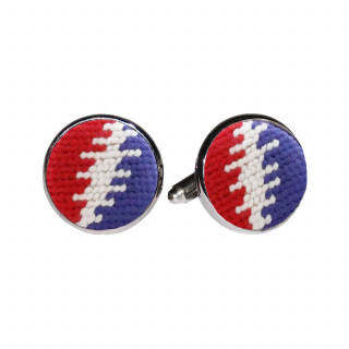 Needlepoint Steal Your Face Bolts Cufflinks