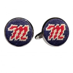 Needlepoint University of Mississippi Rebels Cufflinks