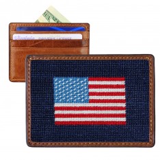 Needlepoint American Flag Card Wallet