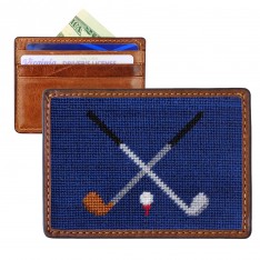 Needlepoint Crossed Clubs Card Wallet