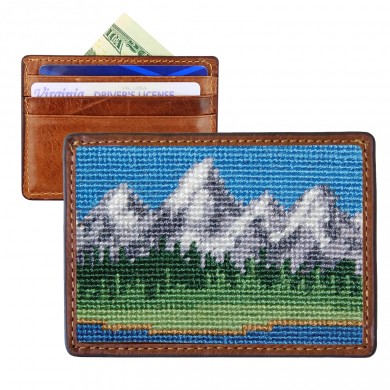 Needlepoint Tetons Card Wallet