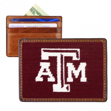 Needlepoint Texas A&M Card Wallet