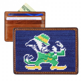 Needlepoint Notre Dame Leprechaun Card Wallet