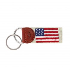 American Flag Keychain in Khaki
