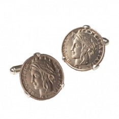 Sterling Silver Italian Lire Cufflinks