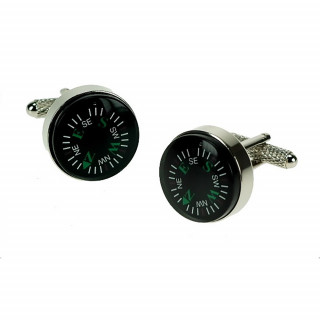 Silver Compass Cufflinks