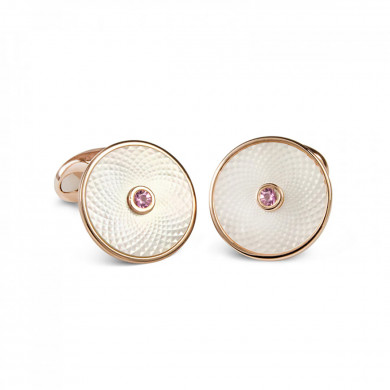 Rose Gold Plated Sterling Silver MOP Cufflinks