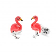 Sterling Silver Sleeping Flamingo Cufflinks