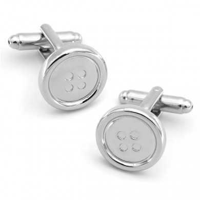 Silver Button Cufflinks