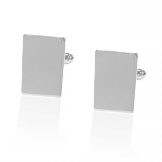 Vertical Sterling Silver Engravable Cufflinks