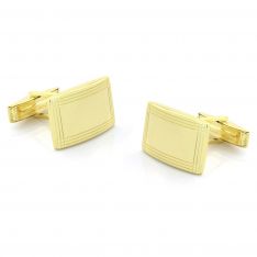 Curved 18kt Gold Plated Geometric Cuff Links