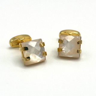 Gold Square Pearlescent Cufflinks