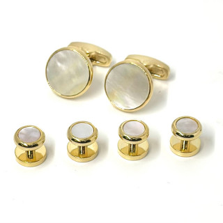 Elegant Mother of Pearl Tuxedo Stud Set