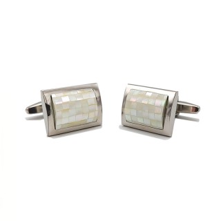 Mother of Pearl Rounded Rectangle Cufflinks