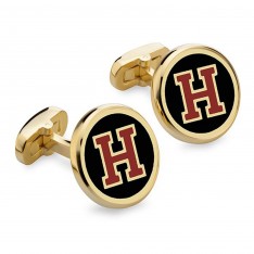 Gold Harvard Enamel Cufflinks